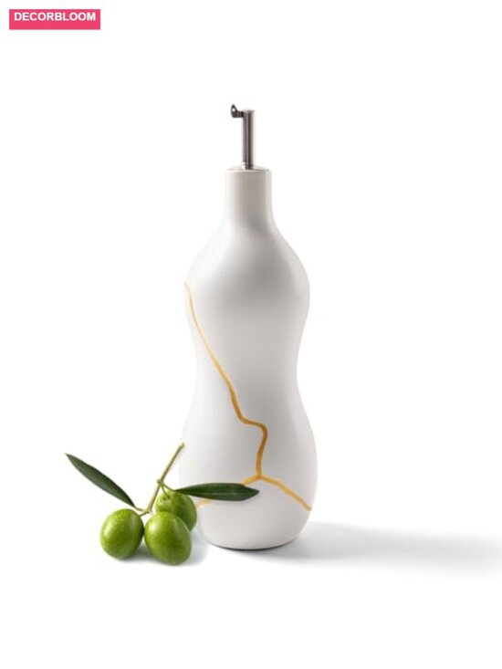 Other - Ceramic Olive Oil Dispenser Bottle 22 oz Non-Drip Gold Accent Ergonomic